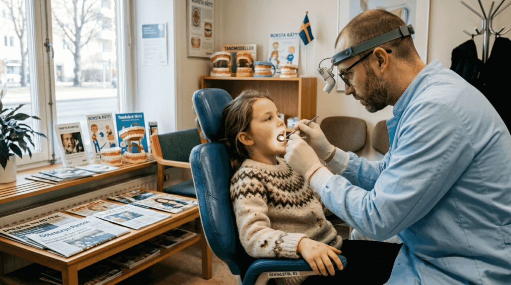 När barn går till tandläkaren kan det ibland vara aktuellt att ta röntgenbilder på tänderna.