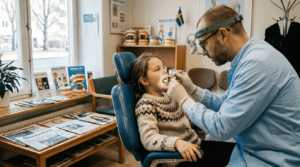 När barn går till tandläkaren kan det ibland vara aktuellt att ta röntgenbilder på tänderna.