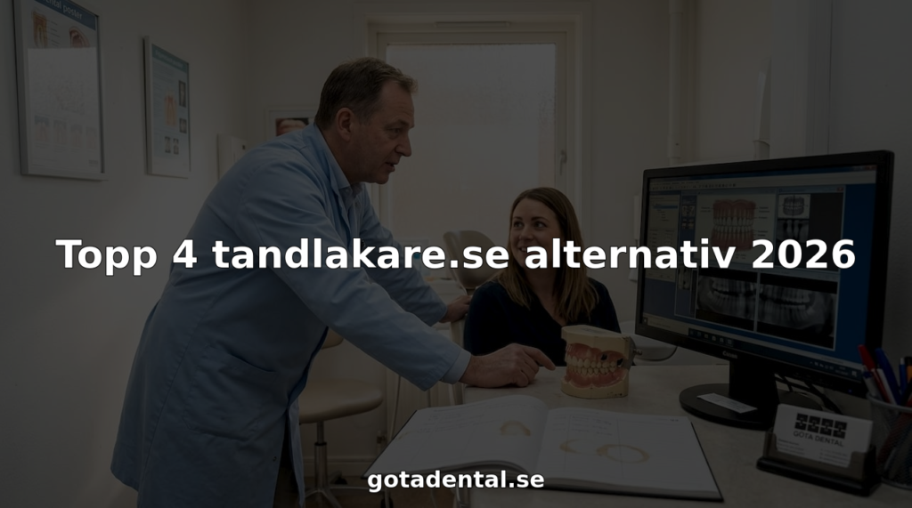 Tandläkaren samtalar med patienten inför behandlingen på mottagningen.